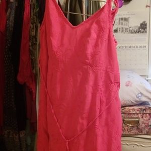 Motherhood maternity dress in coral pink